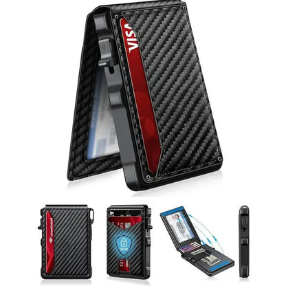Slim RFID Pop-Up Card Wallet with Money Clip