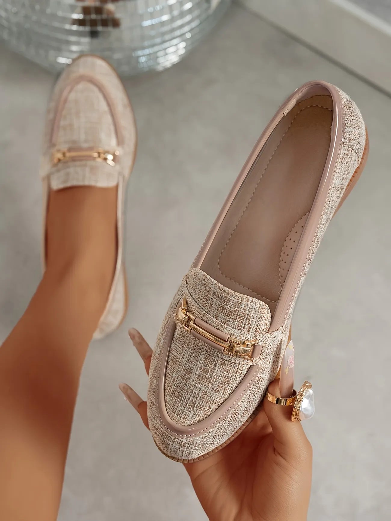 Women’s Wide-Fit Textured Slip-On Loafers