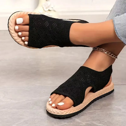 Women’s Breathable Knit Slingback Flat Sandals