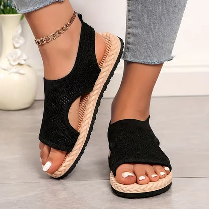 Women’s Breathable Knit Slingback Flat Sandals