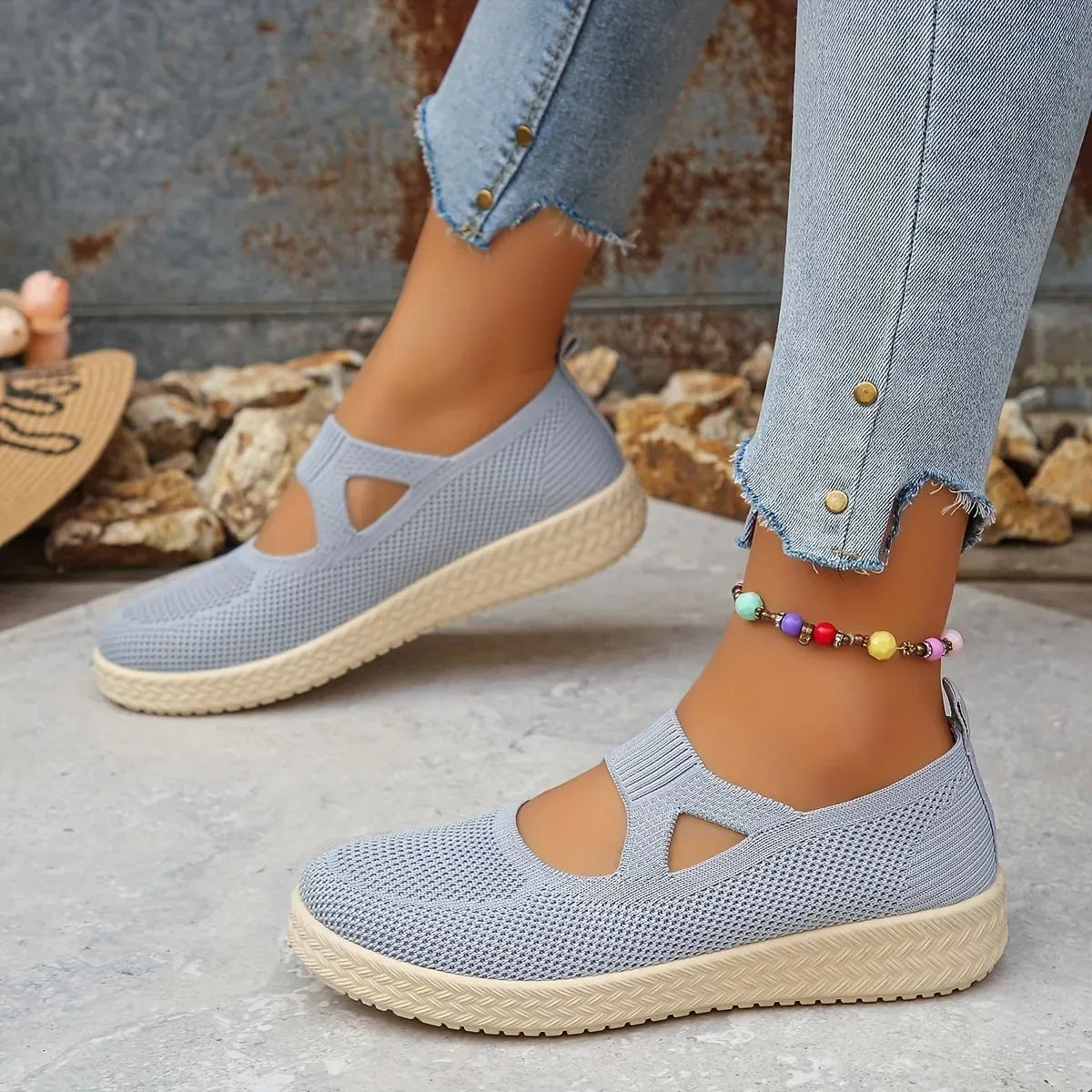 Women’s Breathable Knit Slip-On Casual Comfort Shoes
