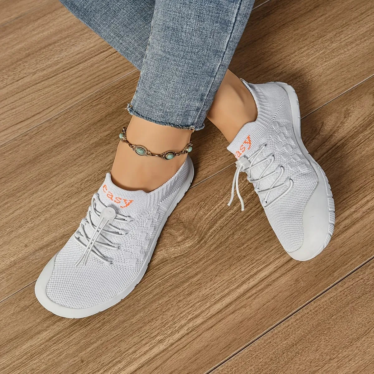 Women’s Wide-Toe Slip-On Walking Sneakers