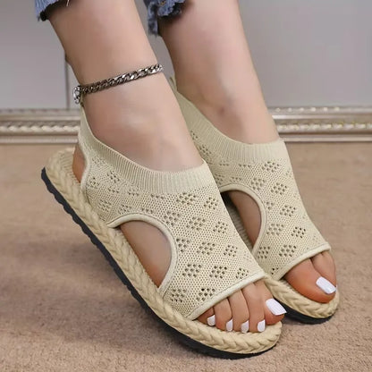 Women’s Breathable Knit Slingback Flat Sandals