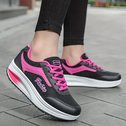 Women's Knit Lace-Up Walking Sneakers