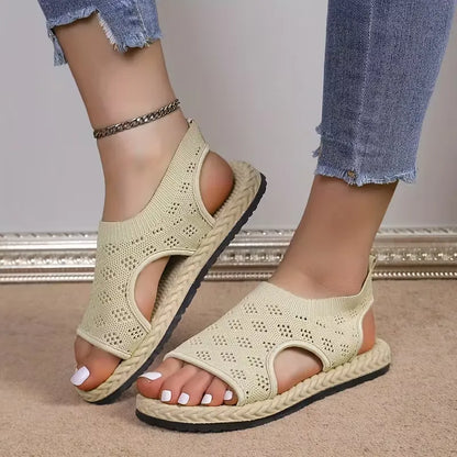 Women’s Breathable Knit Slingback Flat Sandals