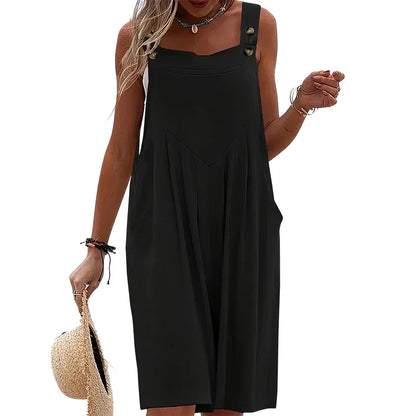 Women’s Sleeveless Wide-Leg Pocket Jumpsuit