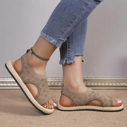 Women’s Breathable Knit Slingback Flat Sandals