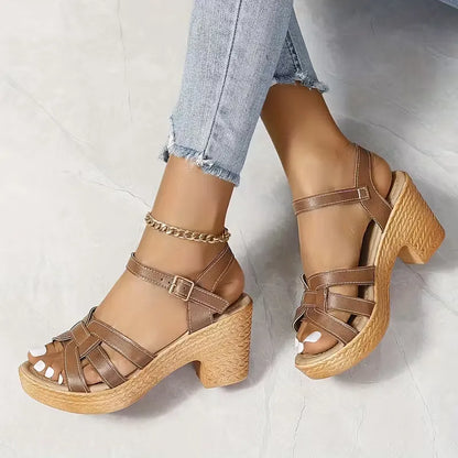 Women’s Buckle Strap Wedge Heel Sandals