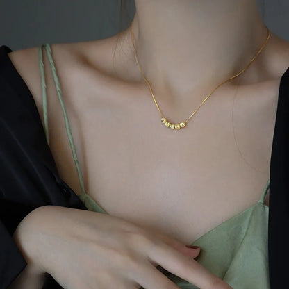 Gold-Tone Bead Necklace & Bracelet Set