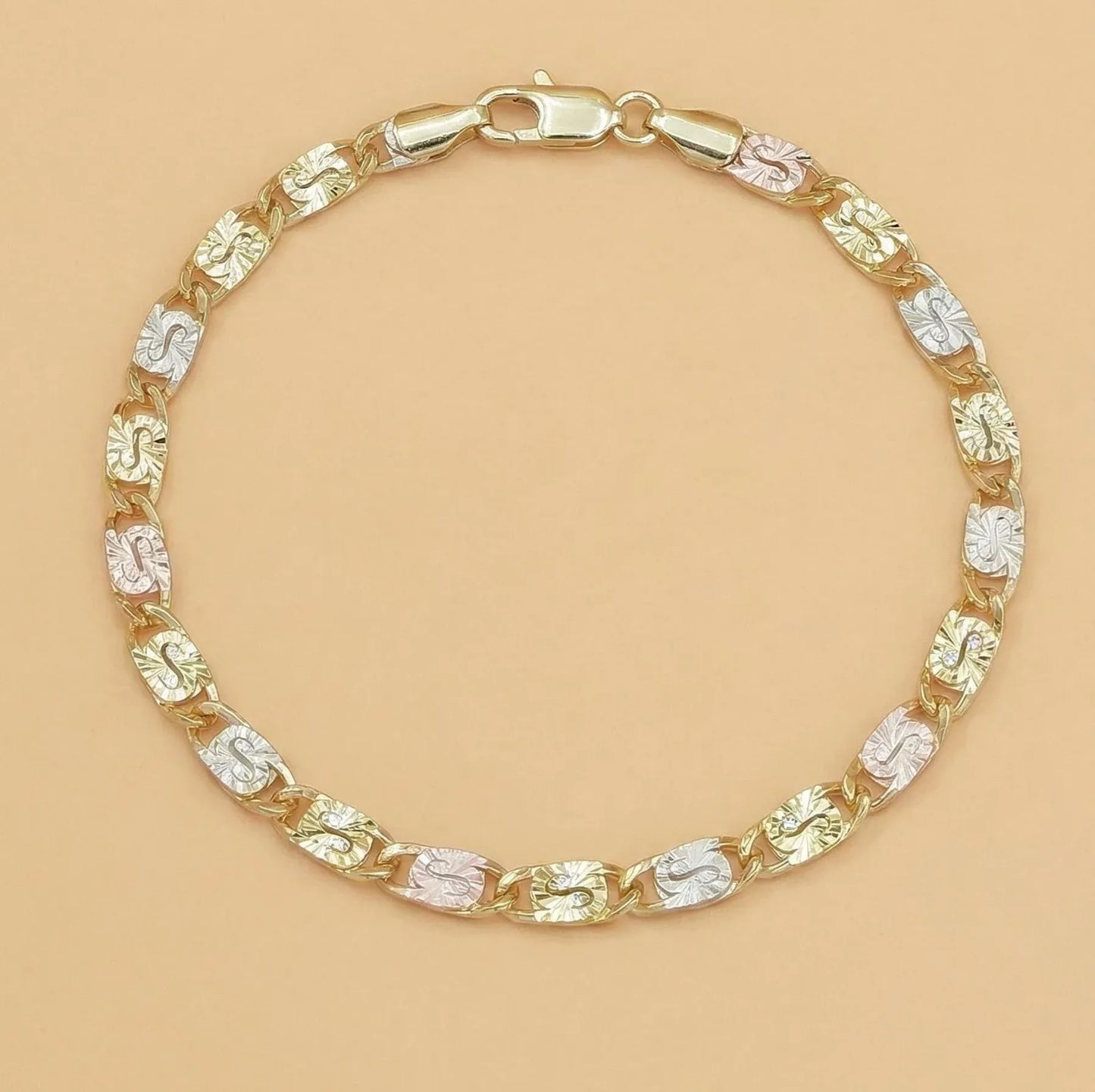 Women’s Tri-Color Mariner Link Bracelet