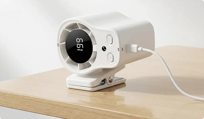 Portable Clip-On Turbo Fan with LED Display