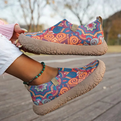 Women’s Printed Wide-Fit Slip-On Walking Shoes