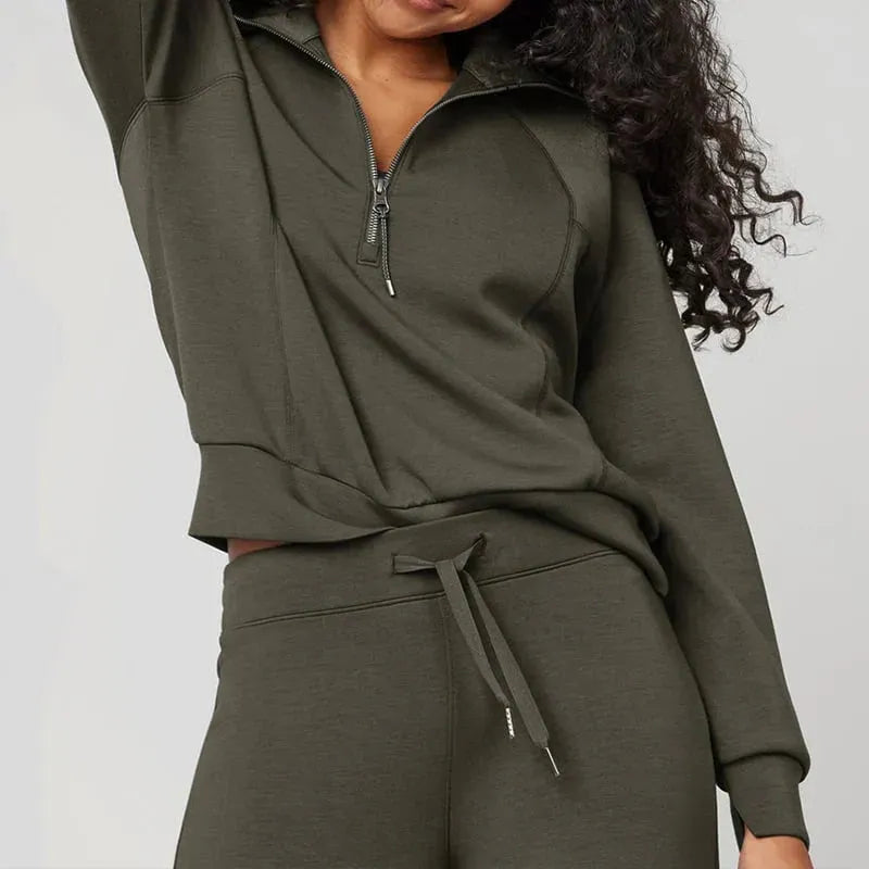 Women’s Half-Zip Wide-Leg Lounge Set
