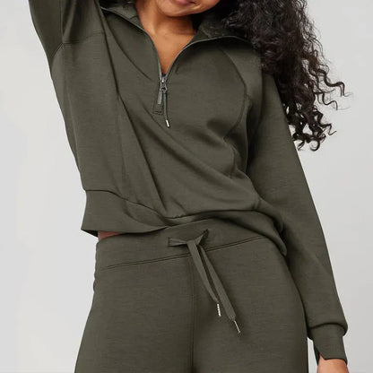 Women’s Half-Zip Wide-Leg Lounge Set