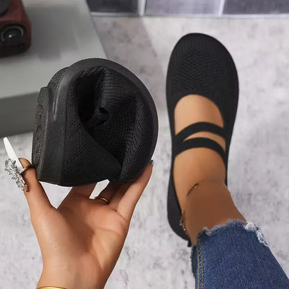 Women’s Breathable Knit Mary Jane Flats