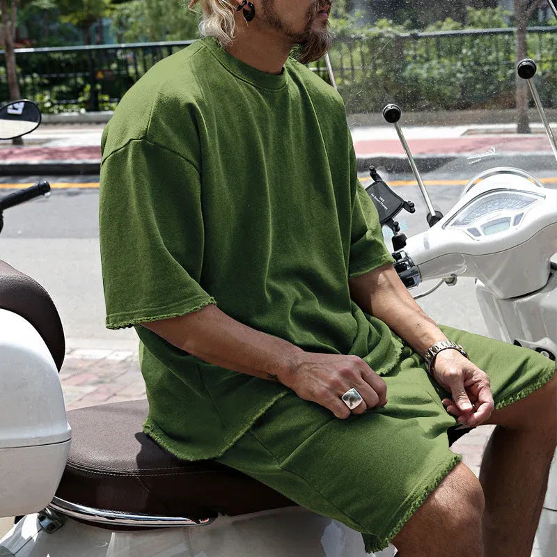 Men’s Oversized Short-Sleeve T-Shirt and Shorts Set