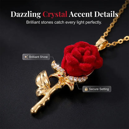 Velvet Rose Pendant Necklace