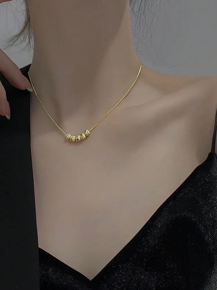 Gold-Tone Bead Necklace & Bracelet Set