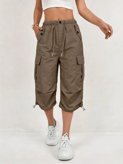 Women’s High-Waist Cargo Capri Pants
