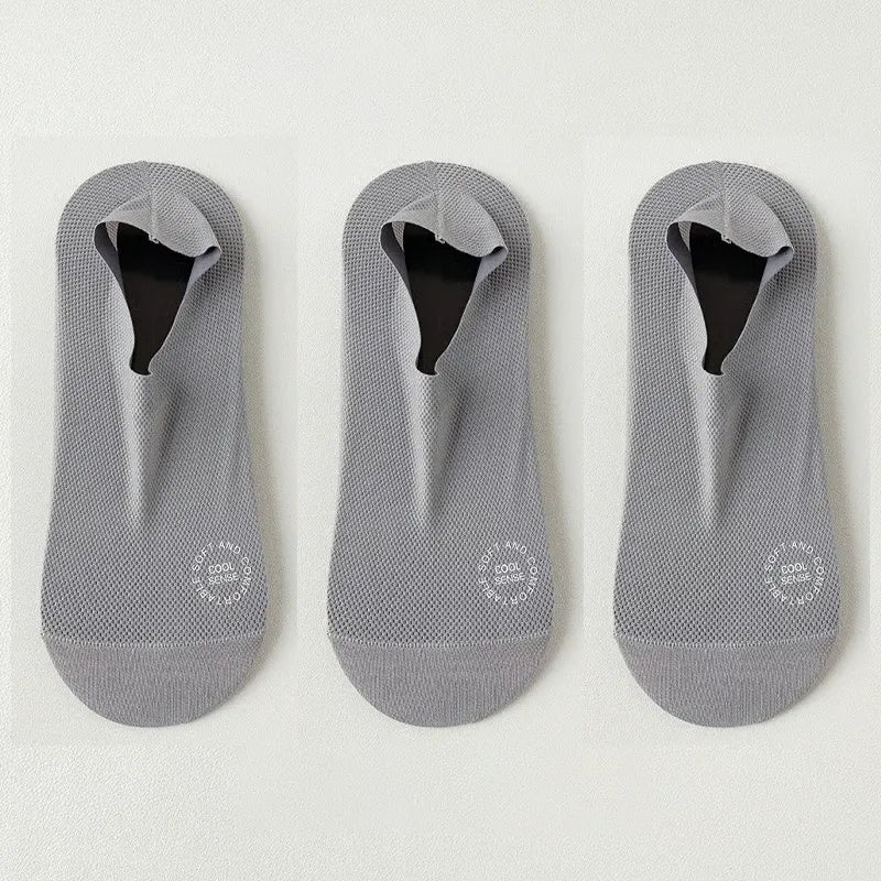 3-Pair Unisex No-Show Grip Socks