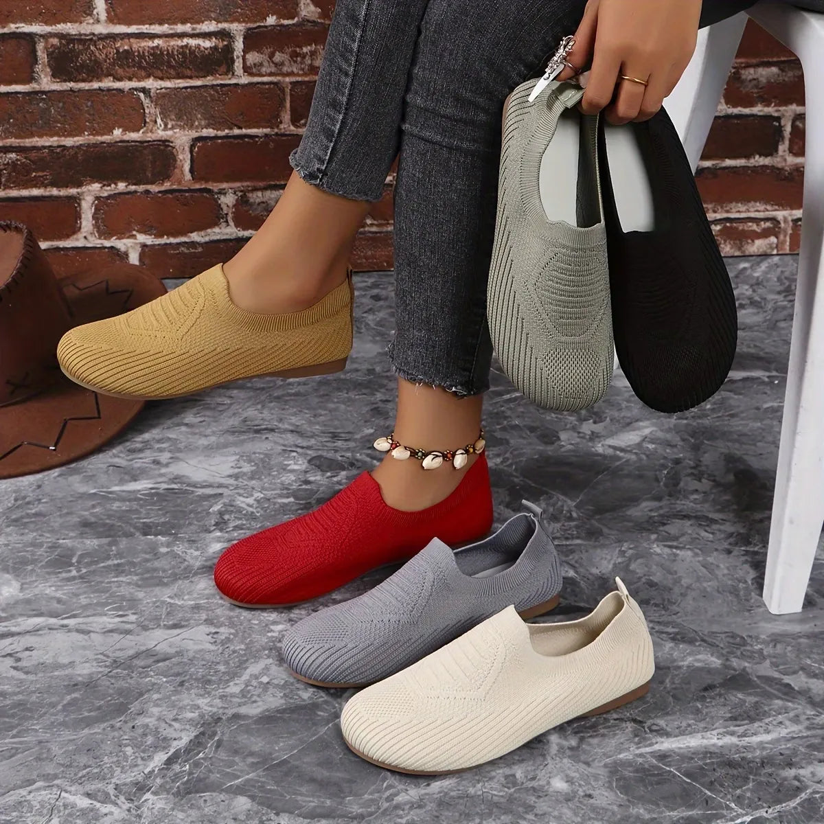Women’s Knit Slip-On Comfort Flats