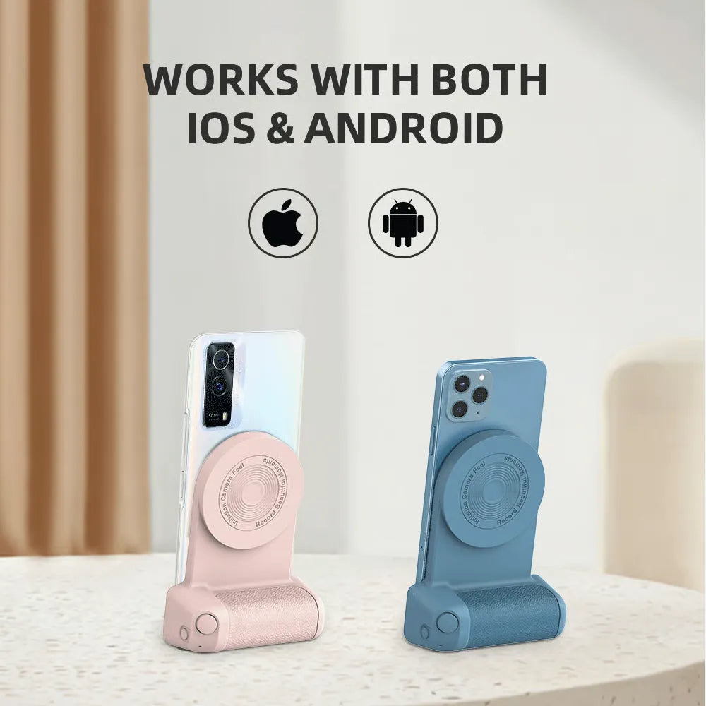 Magnetic Wireless Charging Camera Grip with Bluetooth Shutter