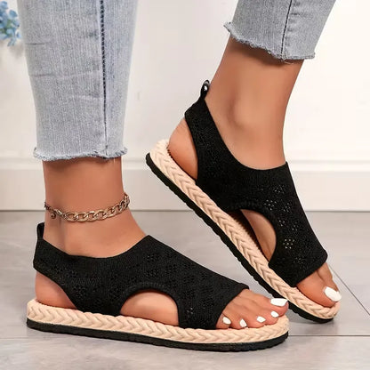 Women’s Breathable Knit Slingback Flat Sandals
