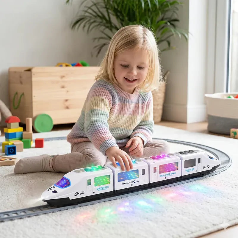 Electric Light-Up Bullet Train Toy