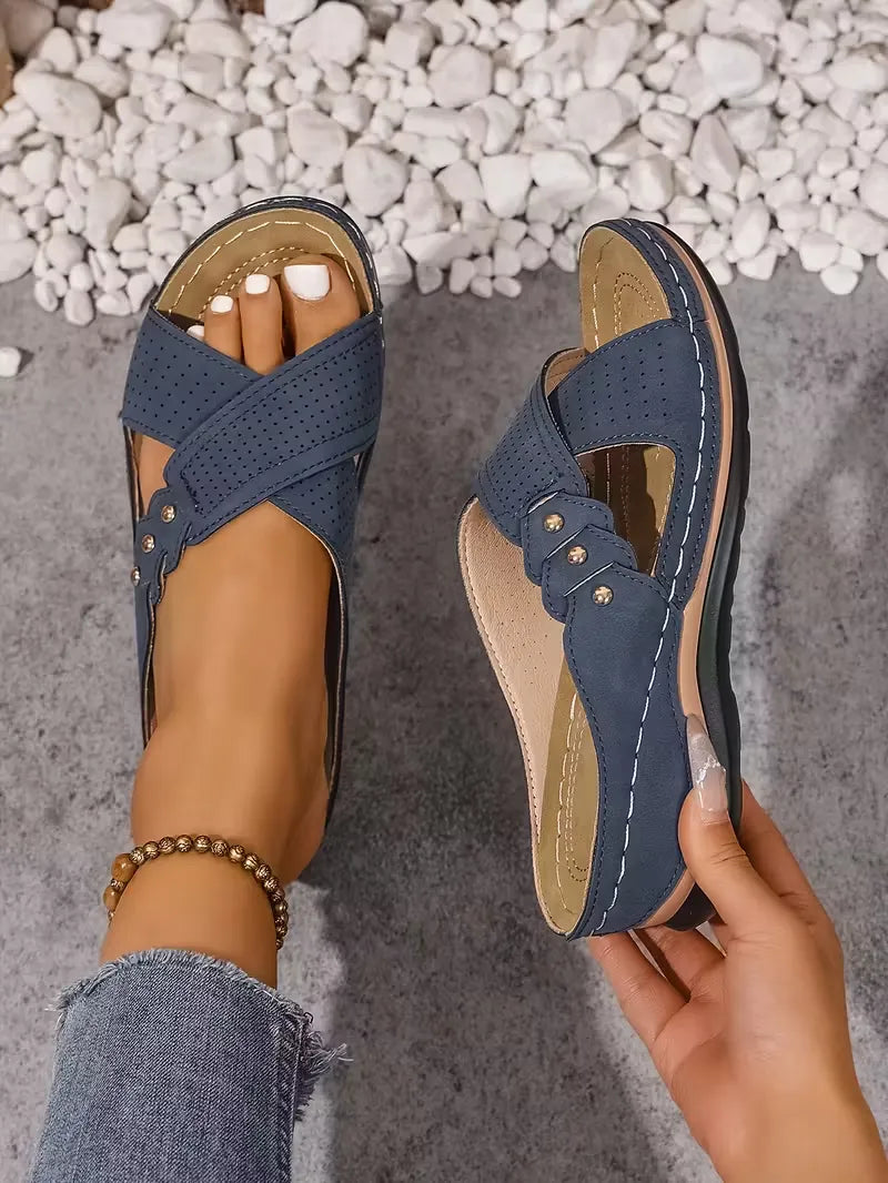 Women’s Cutout Slip-On Comfort Sandals