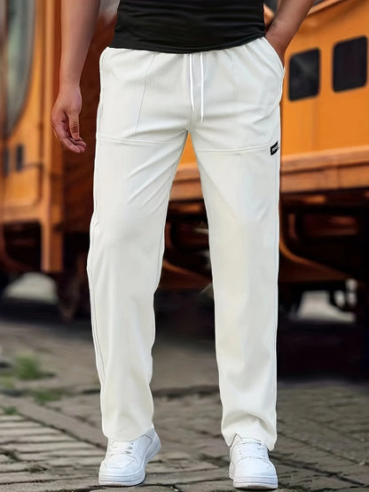 Men's Drawstring Straight-Leg Casual Pants