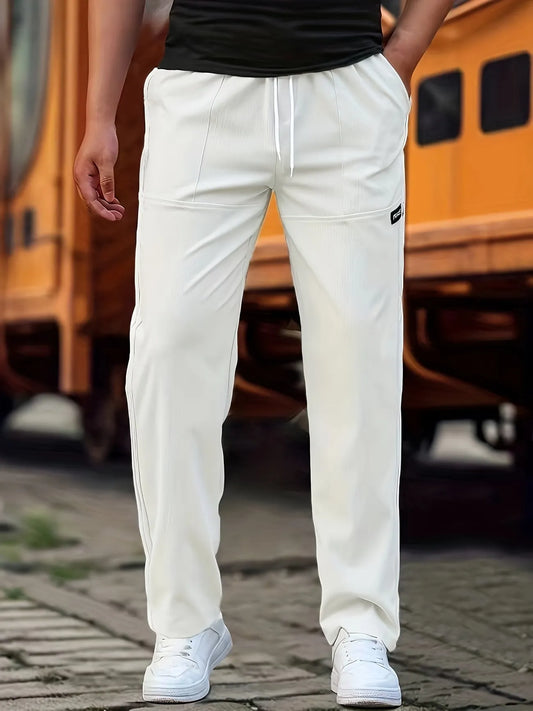 Men's Drawstring Straight-Leg Casual Pants