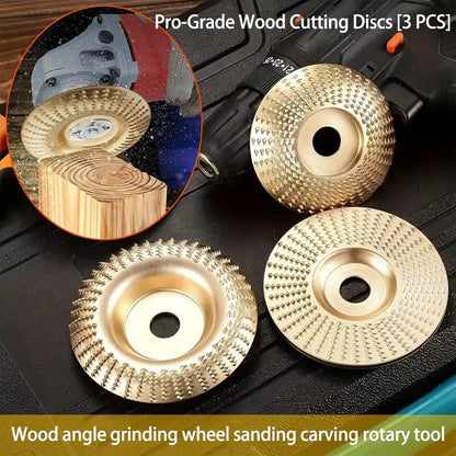 3PCS Tungsten Wood Carving Disc Set for Angle Grinder