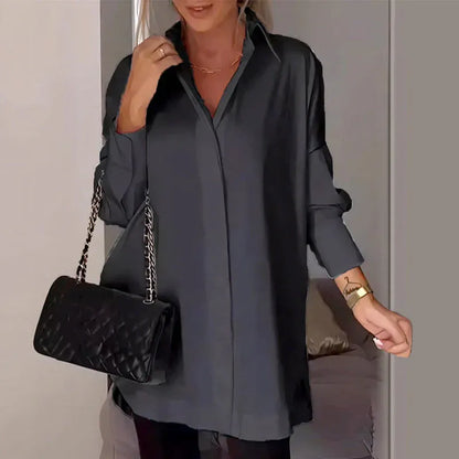 Women’s Oversized Button-Up Long Shirt