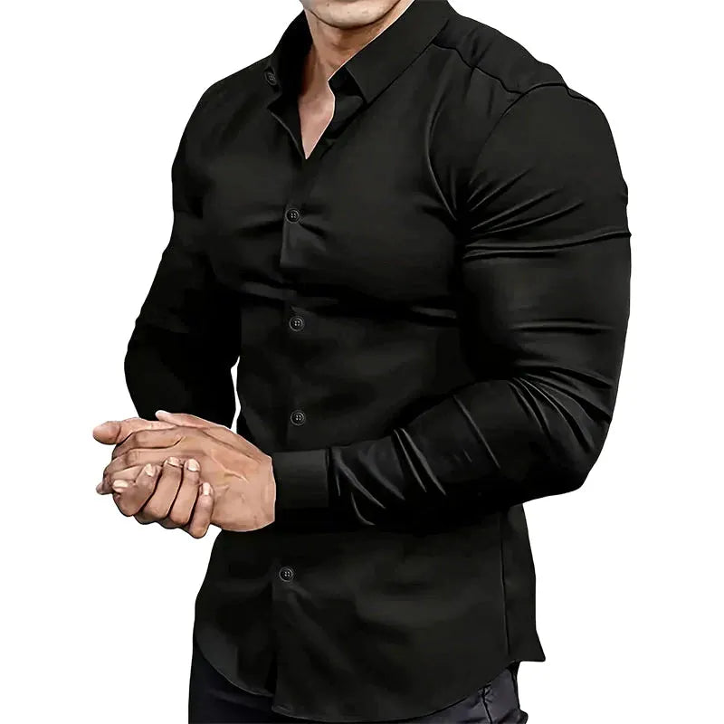 Men’s Slim Fit Long Sleeve Button-Down Shirt