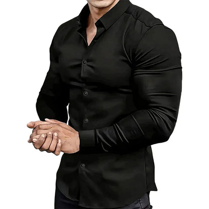 Men’s Slim Fit Long Sleeve Button-Down Shirt