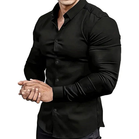 Men’s Slim Fit Long Sleeve Button-Down Shirt
