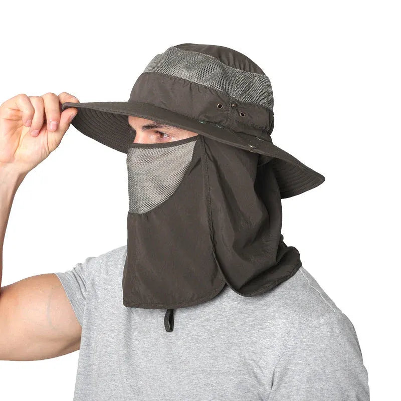 Adjustable Sun Protection Hat with Face Cover Flap