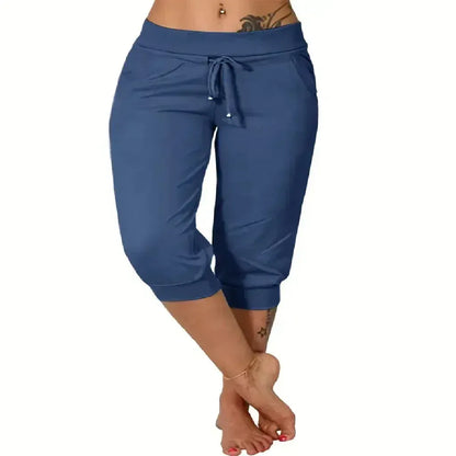 Women's Drawstring Capri Jogger Pants