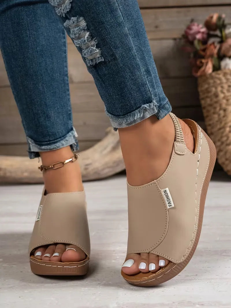 Women’s Open-Toe Slingback Wedge Sandals
