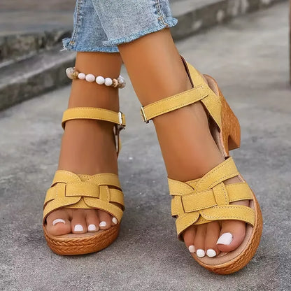 Women’s Buckle Strap Wedge Heel Sandals