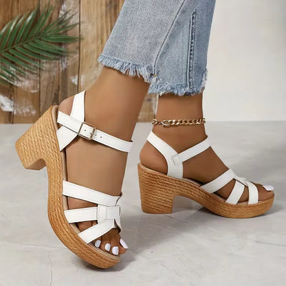 Women’s Buckle Strap Wedge Heel Sandals