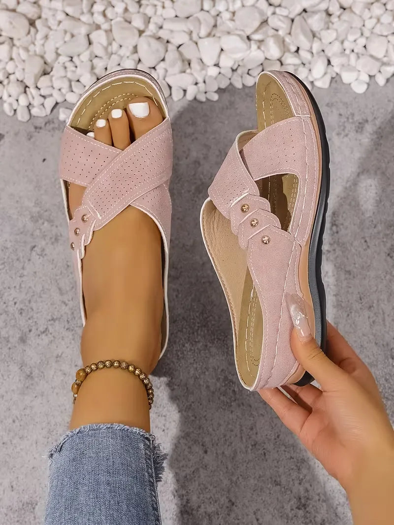 Women’s Cutout Slip-On Comfort Sandals