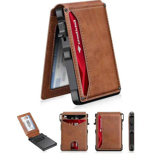 Slim RFID Pop-Up Card Wallet with Money Clip