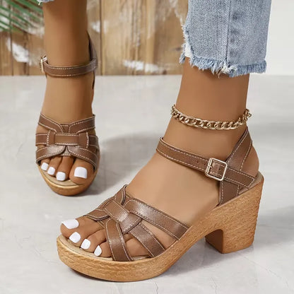 Women’s Buckle Strap Wedge Heel Sandals