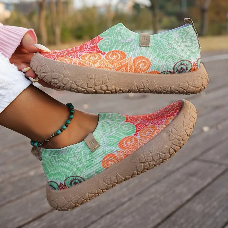Women’s Printed Wide-Fit Slip-On Walking Shoes
