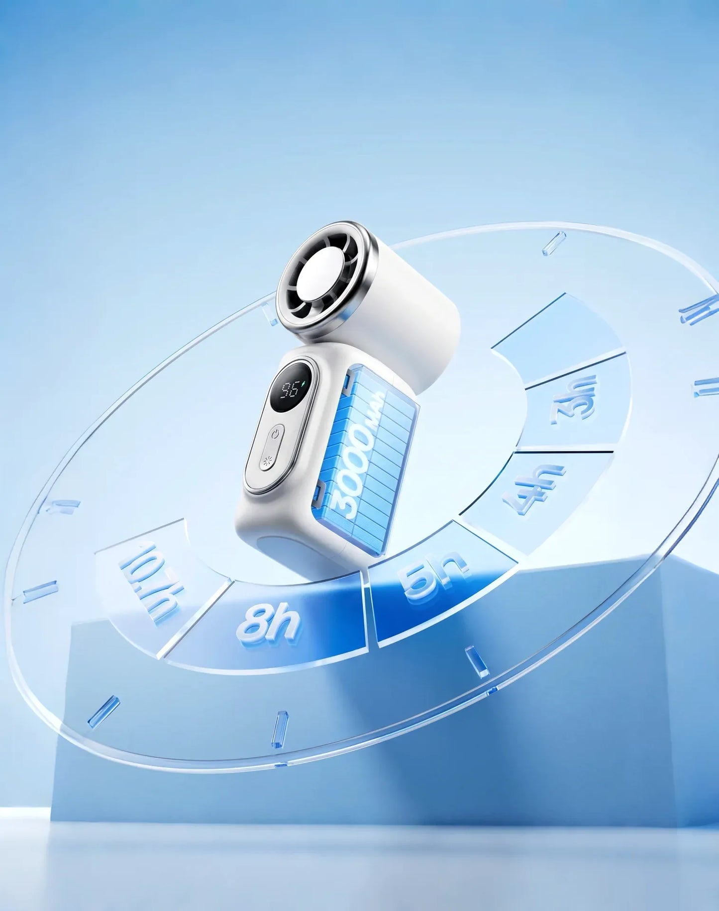 Portable Clip-On Cooling Fan with LED Battery Display