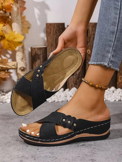 Women’s Cutout Slip-On Comfort Sandals