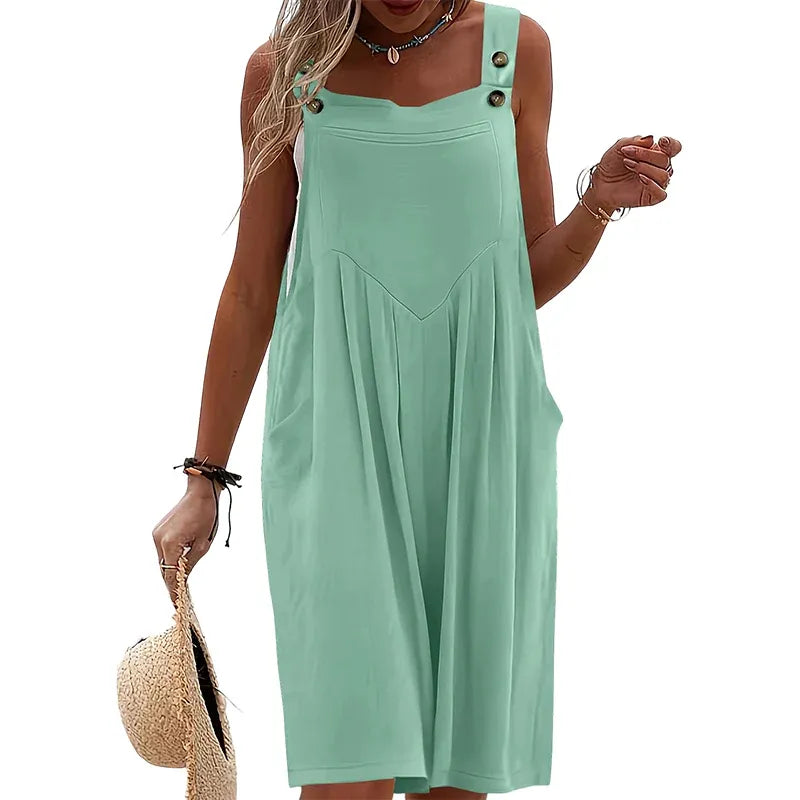 Women’s Sleeveless Wide-Leg Pocket Jumpsuit