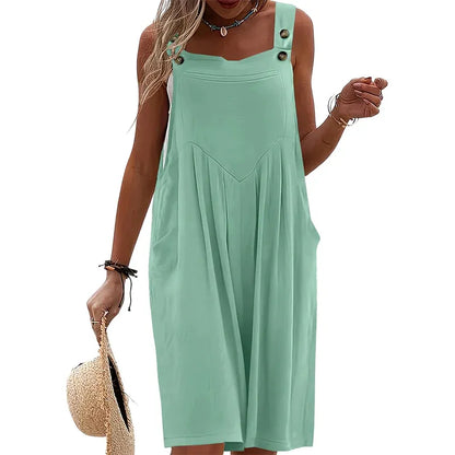 Women’s Sleeveless Wide-Leg Pocket Jumpsuit