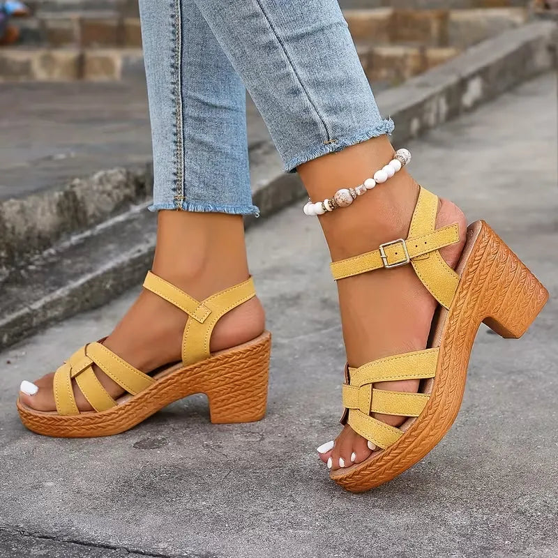 Women’s Buckle Strap Wedge Heel Sandals